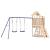 Căsuță de joacă cu perete de cățărat și leagăne, lemn masiv pin, 2 image