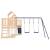 Căsuță de joacă cu tobogan și leagăne, lemn masiv de pin, 7 image