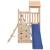 Căsuță joacă cu tobogan leagăne perete cățărat, lemn masiv pin, 4 image