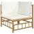 Set mobilier de grădină, cu perne alb crem, 11 piese, bambus, 4 image