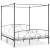 Cadru de pat cu baldachin, gri, 180 x 200 cm, metal
