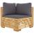 Canapea de colț de grădină cu perne gri închis lemn masiv tec, 2 image