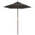 Umbrelă de soare de grădină stâlp din lemn antracit 196x231 cm, 2 image