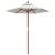 Umbrelă de soare de grădină stâlp din lemn nisipiu 196x231 cm, 2 image