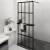 Paravan duș walk-in cu raft negru 80x195 cm sticlă esg/aluminiu