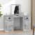 Masă de toaletă cu oglindă, gri beton, 130x50x132,5 cm