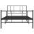 Cadru pat metalic cu tăblii de cap/picioare, negru, 75x190 cm, 6 image