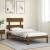 Cadru de pat cu tăblie, maro miere, 100x200 cm, lemn masiv, 3 image