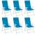 Perne de scaun cu spătar înalt, 6 buc, bleu, țesătură oxford, 4 image