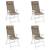 Perne scaun cu spătar înalt, 4 buc, gri taupe, țesătură oxford, 4 image
