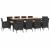 Set mobilier de exterior cu perne, 11 piese, negru, poliratan, 3 image