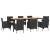 Set mobilier de grădină cu perne, 9 piese, negru, poliratan, 3 image