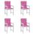 Perne pentru scaune cu spătar mic, 4 buc., roz, textil, 3 image