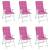Perne de scaun spătar înalt, 6 buc., roz, textil, 3 image