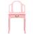 Masă toaletă cu taburet, roz, 65x36x128 cm, lemn paulownia, mdf, 3 image