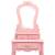 Set masă de toaletă cu taburet roz 50x59x136 cm lemn paulownia, 7 image