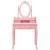 Set masă de toaletă cu taburet roz 75x69x140 cm lemn paulownia, 4 image