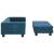Canapea pentru copii cu taburet albastru 100x50x30 cm catifea, 4 image
