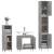 Set mobilier de baie, 3 piese, gri beton, lemn compozit, 4 image