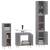 Set mobilier de baie, 3 piese, gri sonoma, lemn prelucrat, 4 image