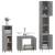 Set mobilier de baie, 3 piese, gri sonoma, lemn prelucrat, 4 image