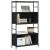 Raft de cărți, negru, 80x30x145,5 cm, lemn prelucrat și fier, 3 image