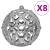 Set globuri de crăciun 111 buc., argintiu, polistiren, 4 image