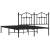 Cadru de pat metalic cu tăblie, negru, 135x190 cm, 7 image