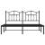 Cadru de pat metalic cu tăblie, negru, 180x200 cm, 5 image