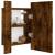 Dulap cu oglindă de baie led, stejar fumuriu, 40x12x45 cm, lemn, 7 image