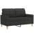 Canapea cu 2 locuri cu pernuțe, negru, 120 cm, textil, 4 image