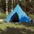 Cort de camping 4 persoane albastru, 367x367x259 cm, tafta 185t, 3 image