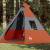 Cort camping 7 persoane gri/portocaliu 350x350x280cm tafta 185t