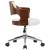 Scaun de birou pivotant, alb, lemn curbat și piele ecologică, 4 image