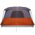 Cort camping cu verandă 4 persoane, gri/portocaliu, impermeabil, 9 image