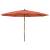 Umbrelă de soare de grădină stâlp din lemn cărămiziu 400x273 cm, 2 image