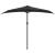 Umbrelă de balcon tijă aluminiu negru 270x144x222cm semicerc, 3 image