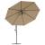 Umbrelă de consolă cu led și stâlp de metal, gri taupe, 350 cm, 5 image