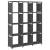 Raft expunere 12 cuburi, gri, 103x30x141 cm, material textil