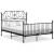Cadru de pat, negru, 140x200 cm, metal și placaj