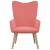Scaun de relaxare cu taburet, roz, catifea, 7 image
