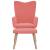 Scaun de relaxare cu taburet, roz, catifea, 3 image