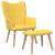 Scaun relaxare cu taburet, galben muștar, 62x68,5x96 cm, textil