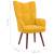 Scaun de relaxare cu taburet, galben muștar, catifea, 10 image
