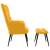Scaun de relaxare cu taburet, galben muștar, catifea, 4 image