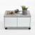 Fmd măsuță de cafea mobilă, gri beton & alb extralucios, 70x70x35,5 cm, 3 image
