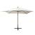 Umbrelă de soare suspendată cu stâlp de lemn, 300x300 cm, alb, 3 image