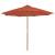 Umbrelă de exterior cu stâlp din lemn, 300 cm, teracotă