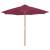 Umbrelă de soare exterior, stâlp din lemn, 300 cm, roșu bordo