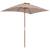 Umbrelă de soare, exterior, stâlp lemn, 150x200 cm, gri taupe, 5 image